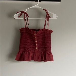 Hallelu Cinched shoulder tie tank top